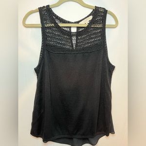 Loft Crochet Mixed Media Sleeveless Sweater